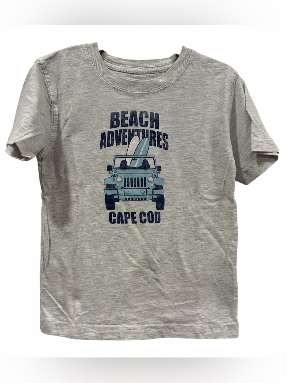 cuffy's Cape Cod Boys Tee - Light Gray with Navy Print